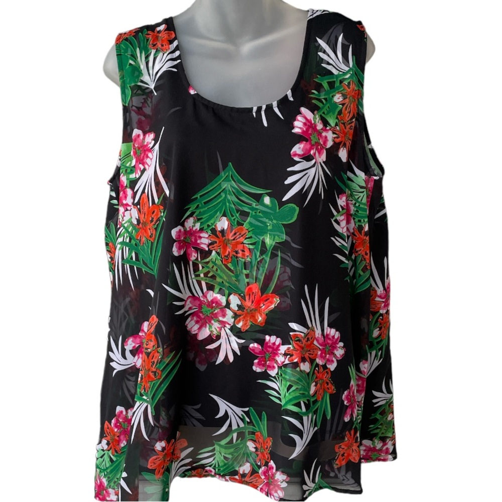 Flutter & Kick XL maternity sleeveless  shirt floral summer top
